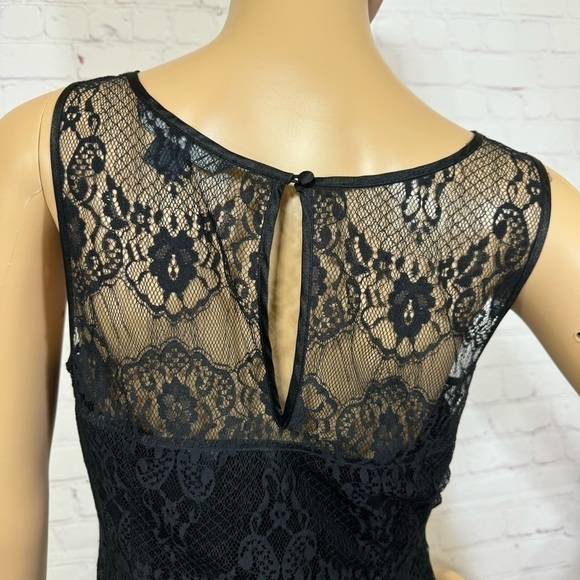 ARMANI EXCHANGE black lace with sateen underlay sheath dress in size 6 EUC - Picture 10 of 16
